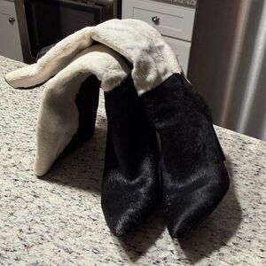 INC International Concepts Black and White Heeled Boots